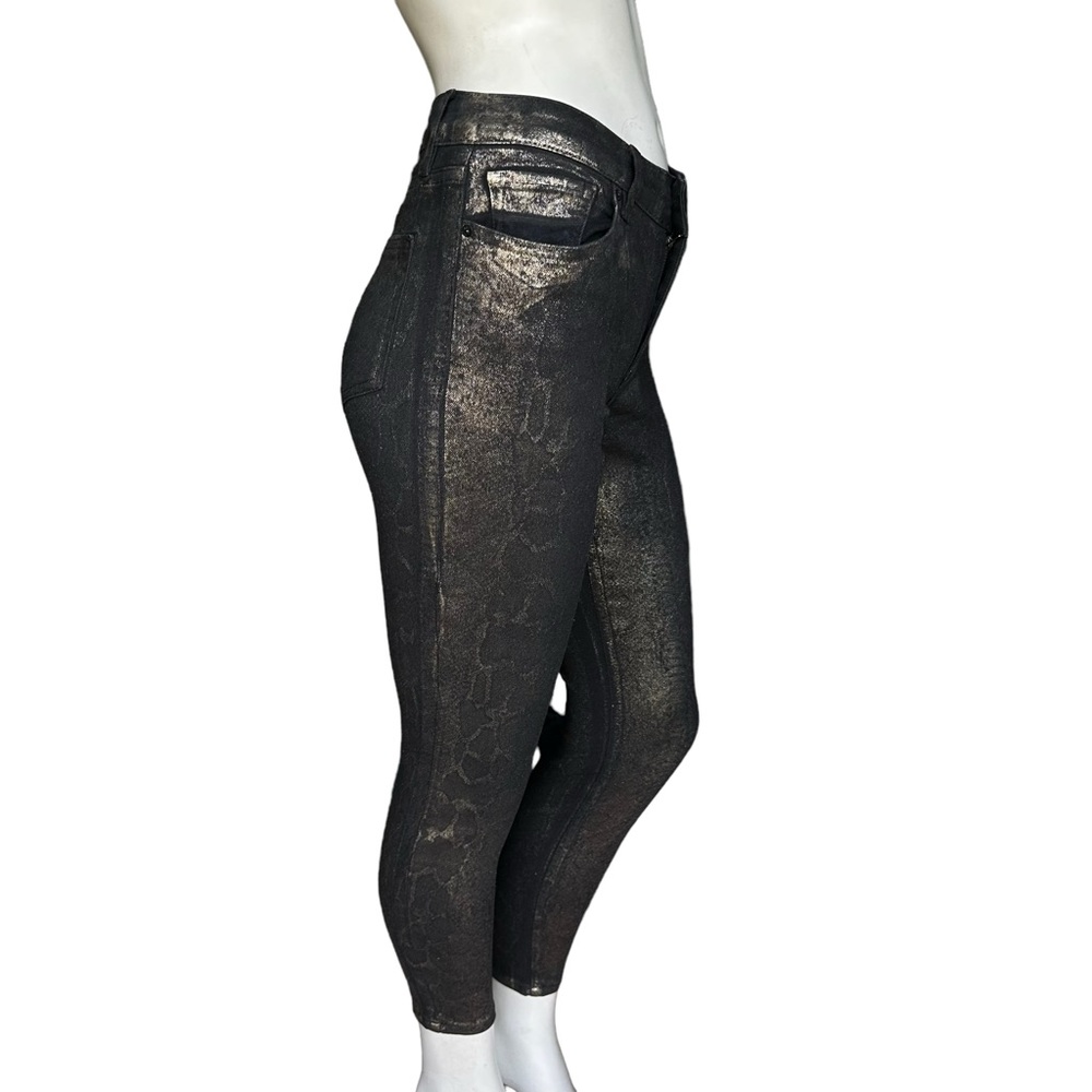 All Saints Miller Snakeskin Print Metallic Foil Grunge Jeans Size 25 - Picture 4 of 12
